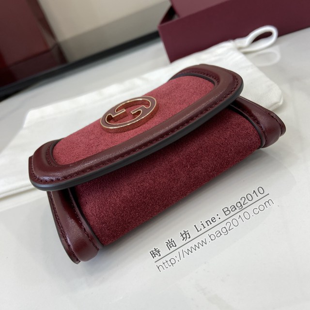 Gucci專櫃古馳最新款圓形互扣式雙G標識卡片夾卡包零錢包 jh2674型號：818795